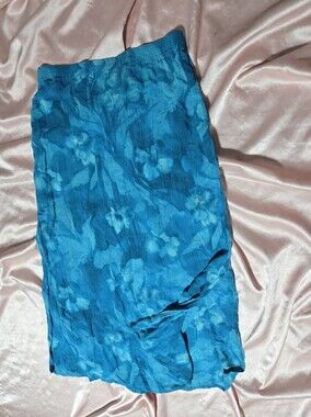 Blue Floral Midi Skirt